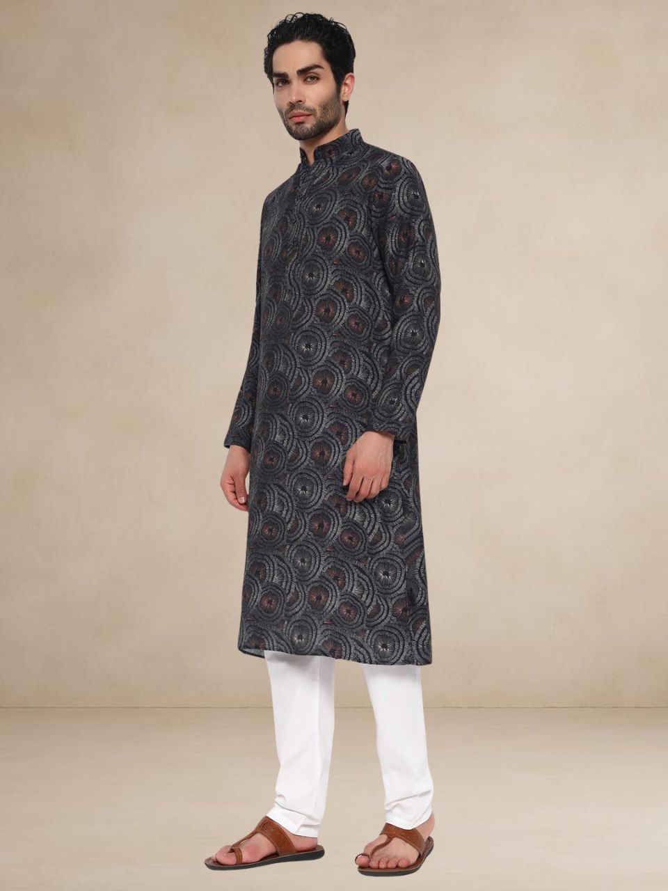 Designer Patterned Traditional Kurta Hypnotic Spiral