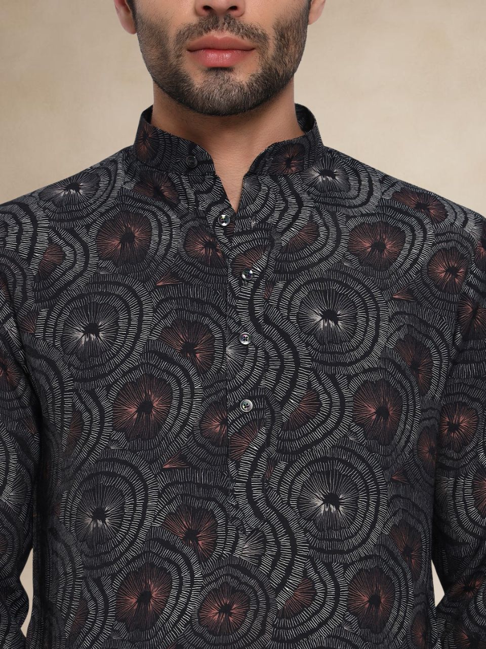 Designer Patterned Traditional Kurta Hypnotic Spiral