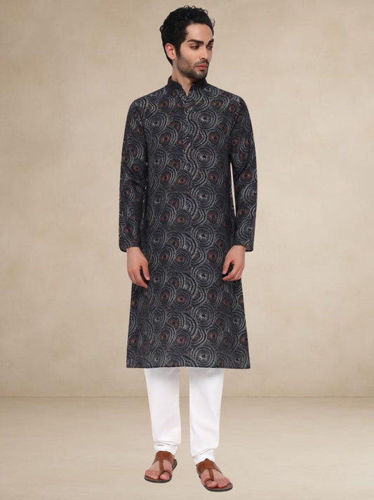 Designer Patterned Traditional Kurta Hypnotic Spiral