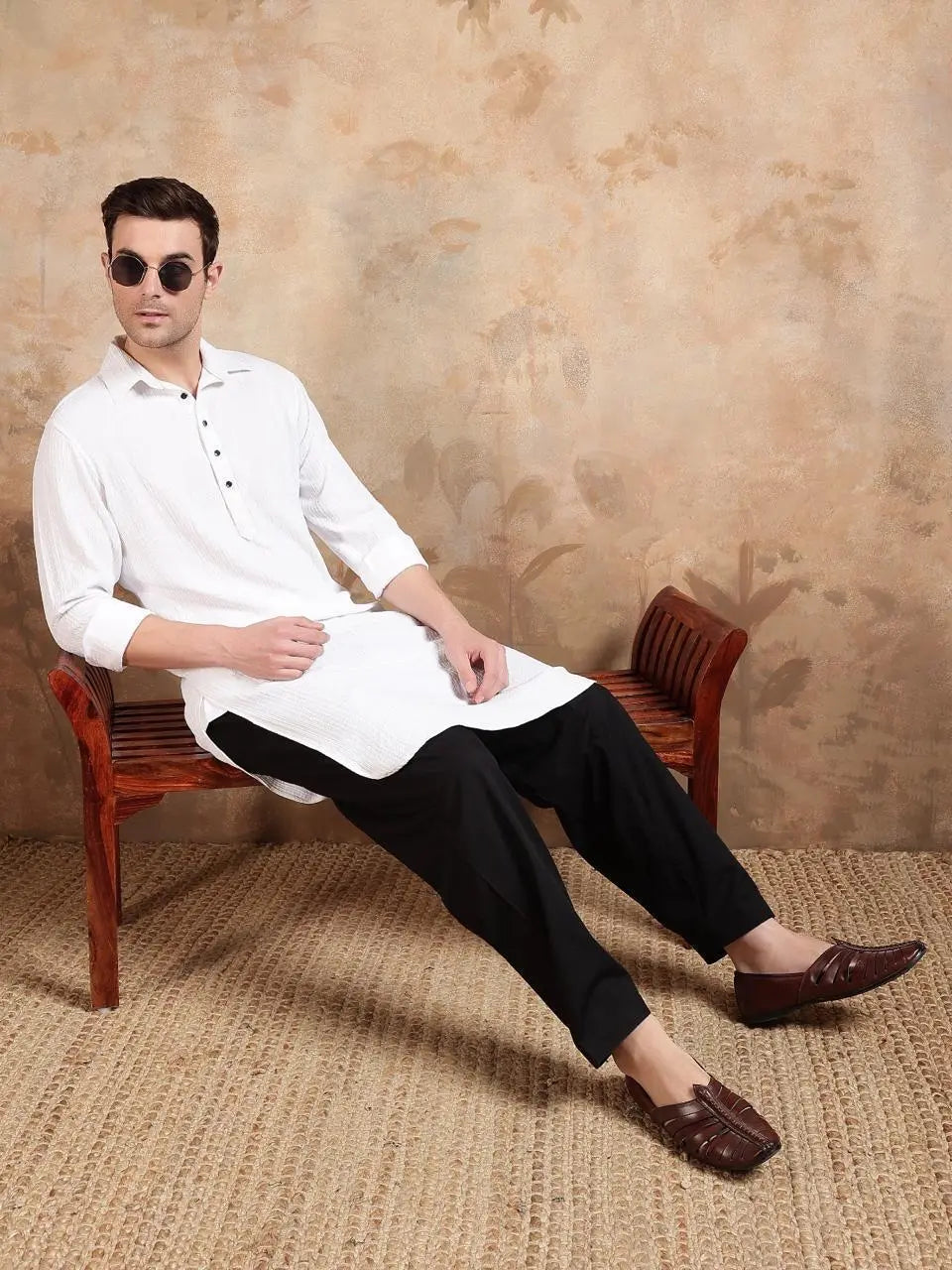Pure White Pathani Suit