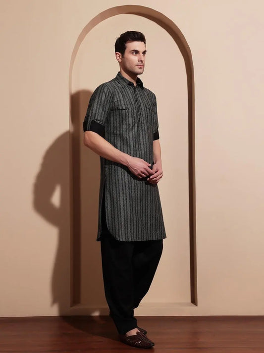Striped Pathani suit