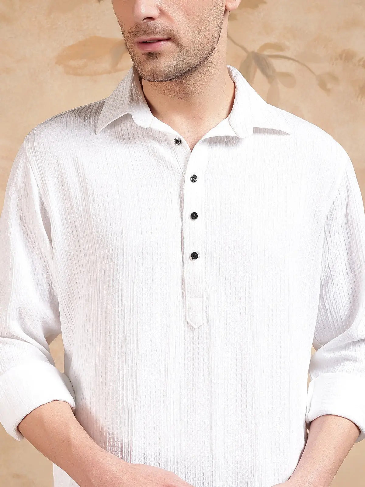 Pure White Pathani Suit