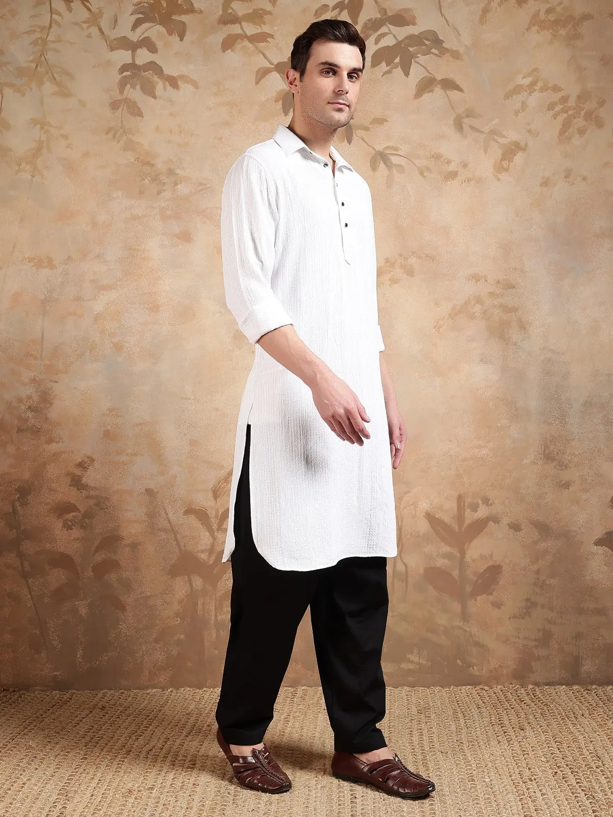 Pure White Pathani Suit