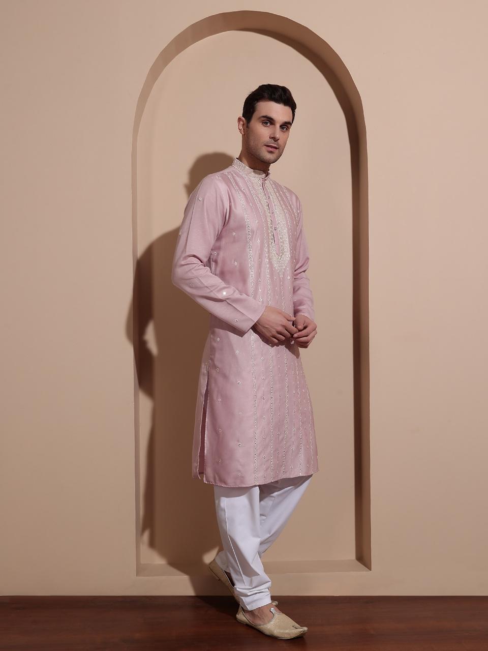 Emerald Grove Teal Colour Kurta Pink